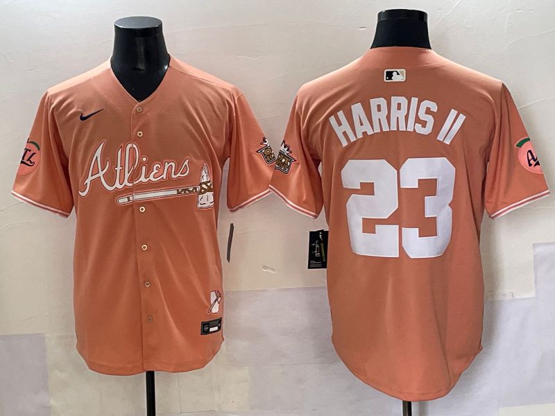 Men 2025 Atlanta Braves #23 Harris ii Orange Five generations Joint Name Nike MLB Jersey style 1->atlanta braves->MLB Jersey